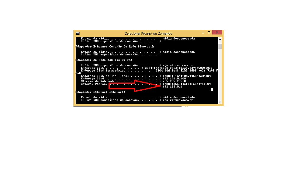 Conexão Limitada Windows 8.1 2 cmd ipconfig